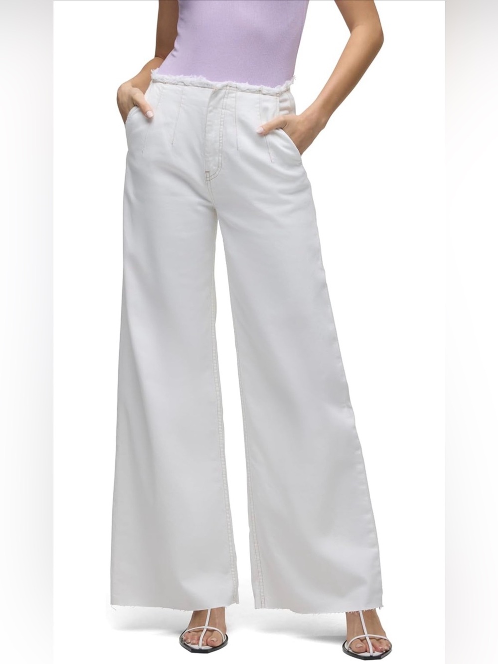 NWT Hudson Jeans White James High-Rise Darted Wide Leg Jeans